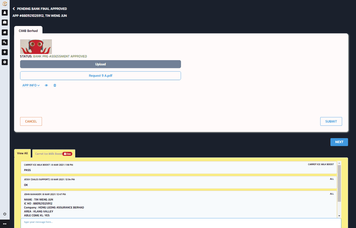 TC Loan Application System screenshot 2